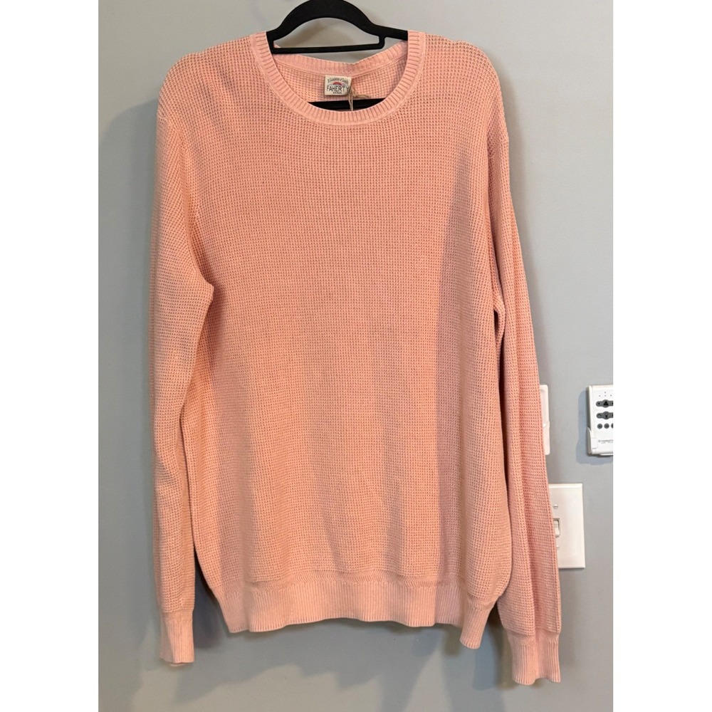 Faherty‎ Brand Sunwashed Crewneck Sweater Coral Dawn Organic Cotton XXL